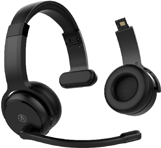 Black Wireless Headsetwith Microphone PNG Image