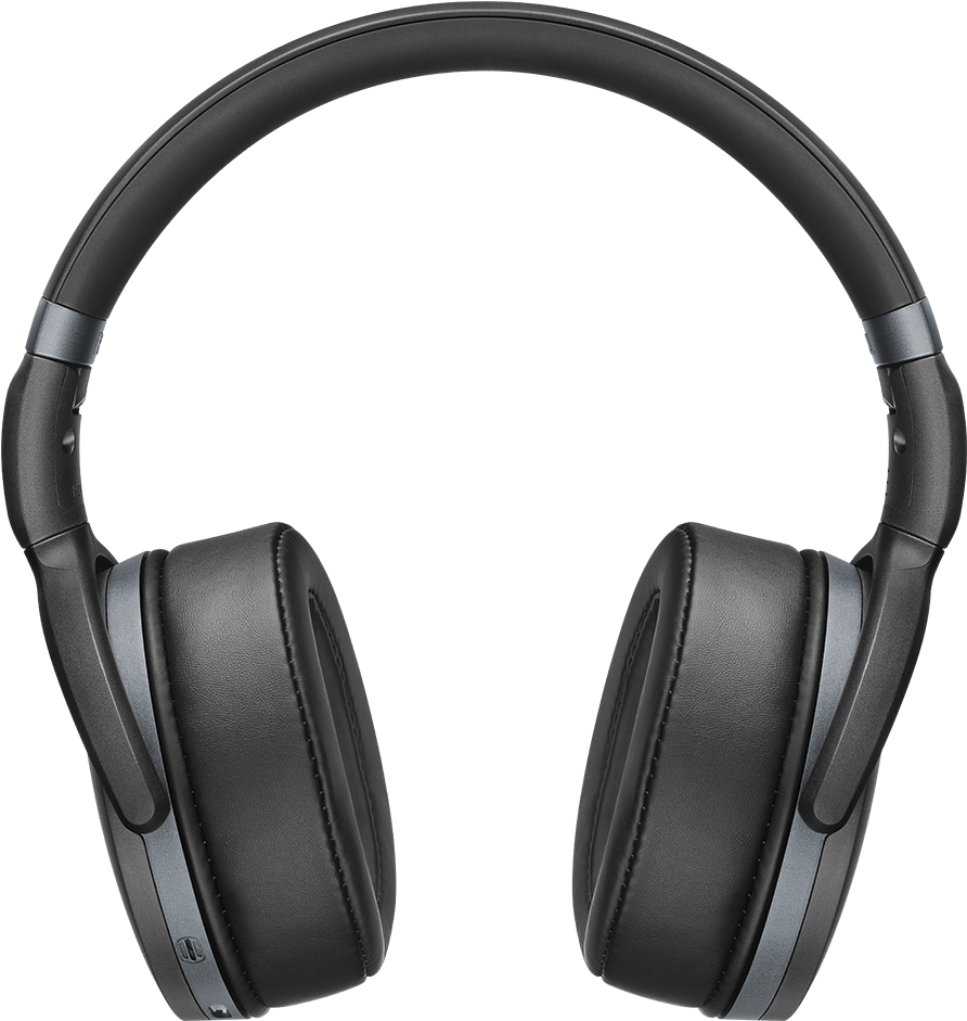 Black Wireless Over Ear Headphones PNG Image