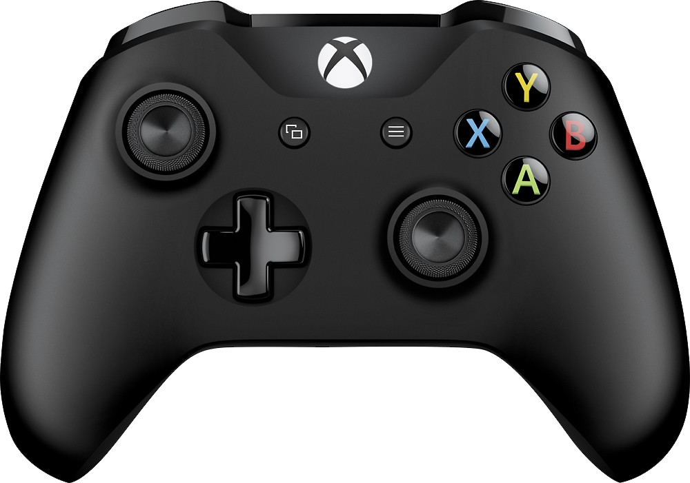 Black Xbox One Controller Top View PNG Image