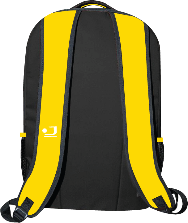 Black Yellow Backpack Rear View PNG Image