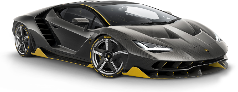 Black Yellow Lamborghini Sports Car PNG Image