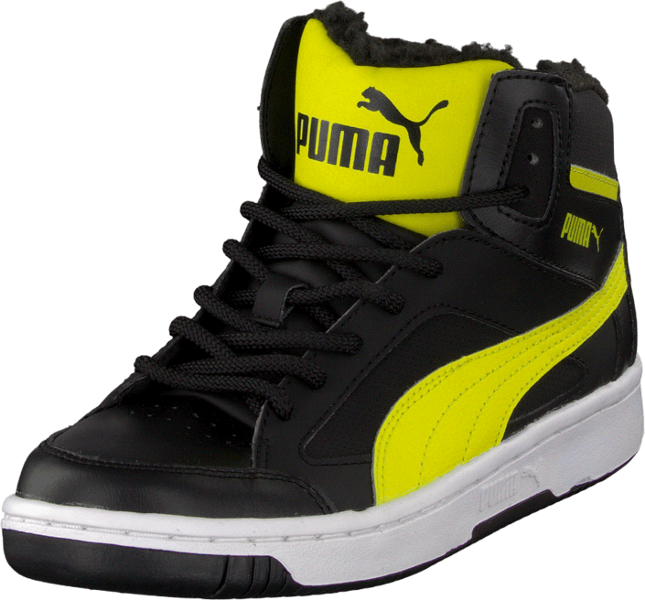 Black Yellow Puma High Top Sneaker PNG Image