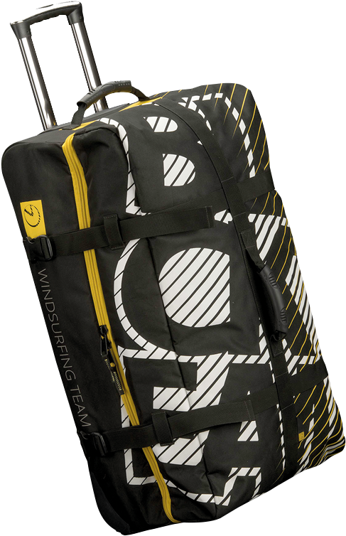 Black Yellow Wheeled Duffle Bag PNG Image