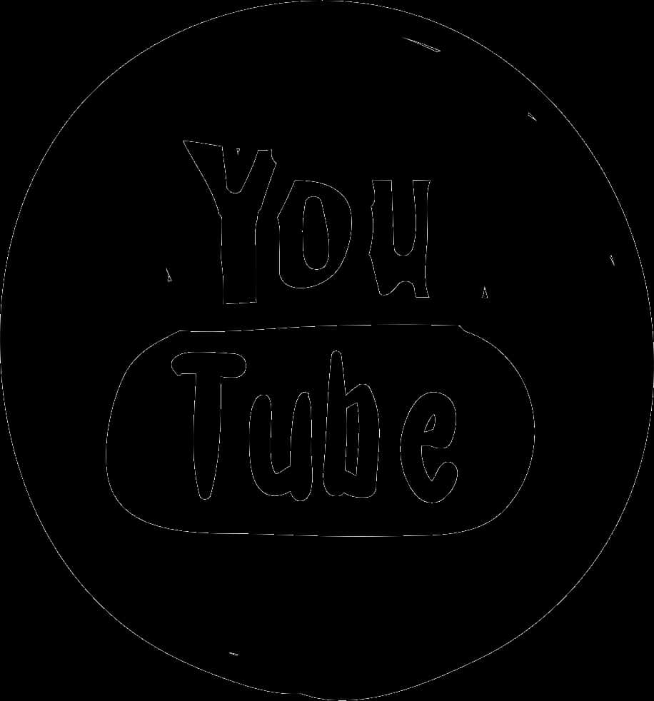 Black You Tube Logo Outline PNG Image