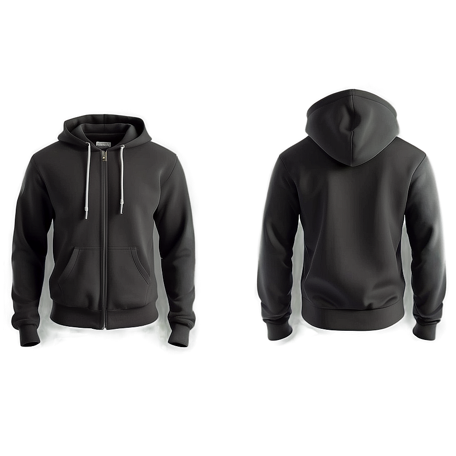 Black Zip Up Hoodie Png 06292024 PNG Image