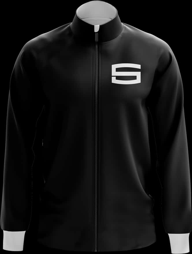 Black Zippered Hoodie Mockup PNG Image