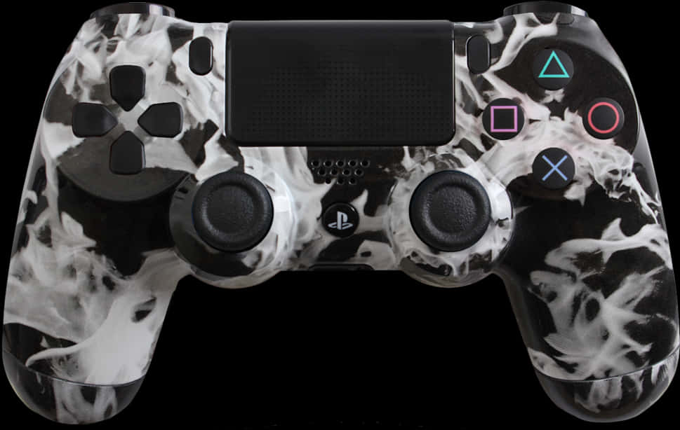 Blackand White Camouflage P S4 Controller PNG Image