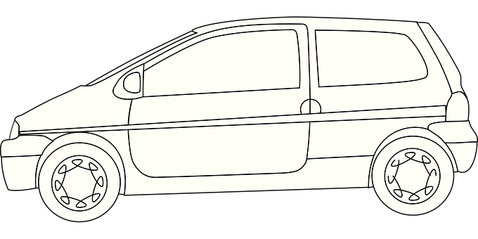 Blackand White Car Drawing PNG Image