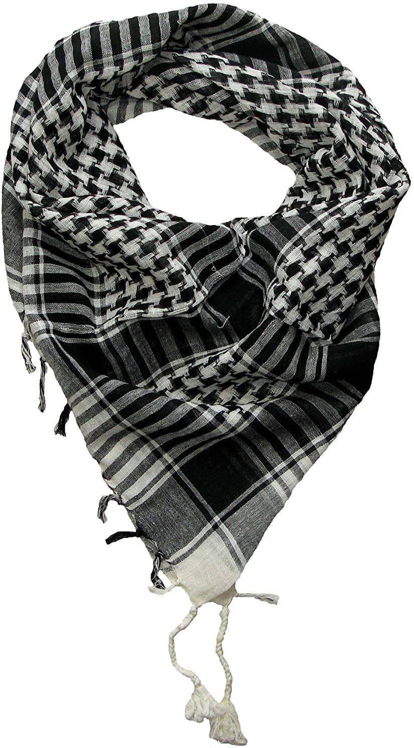 Blackand White Checked Scarf PNG Image