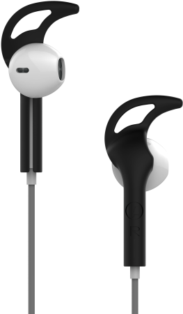 Blackand White Earhooks Earbuds PNG Image