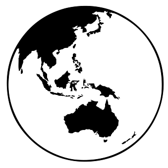 Blackand White Earth Map PNG Image