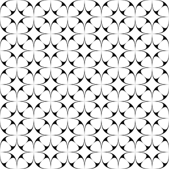 Blackand White Floral Pattern PNG Image