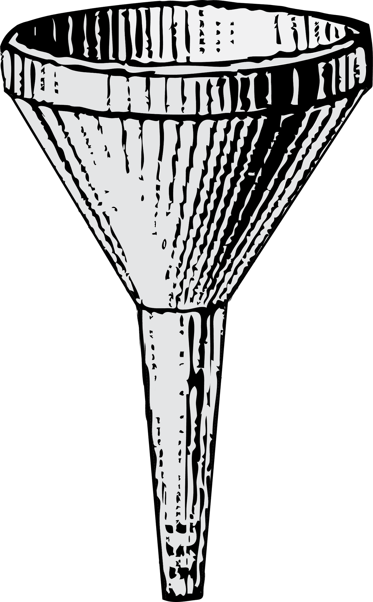 Blackand White Funnel Illustration PNG Image