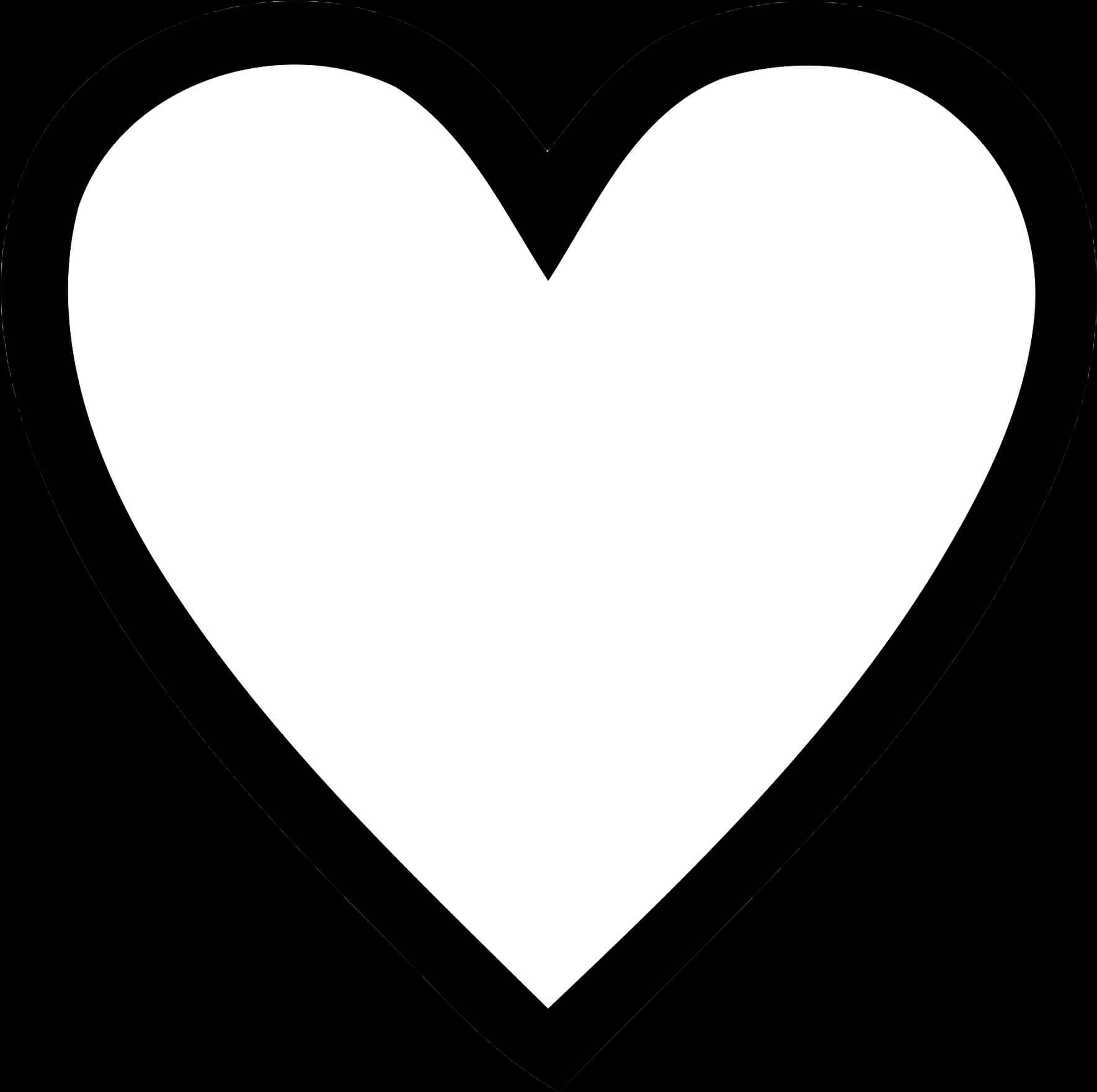 Blackand White Heart Graphic PNG Image