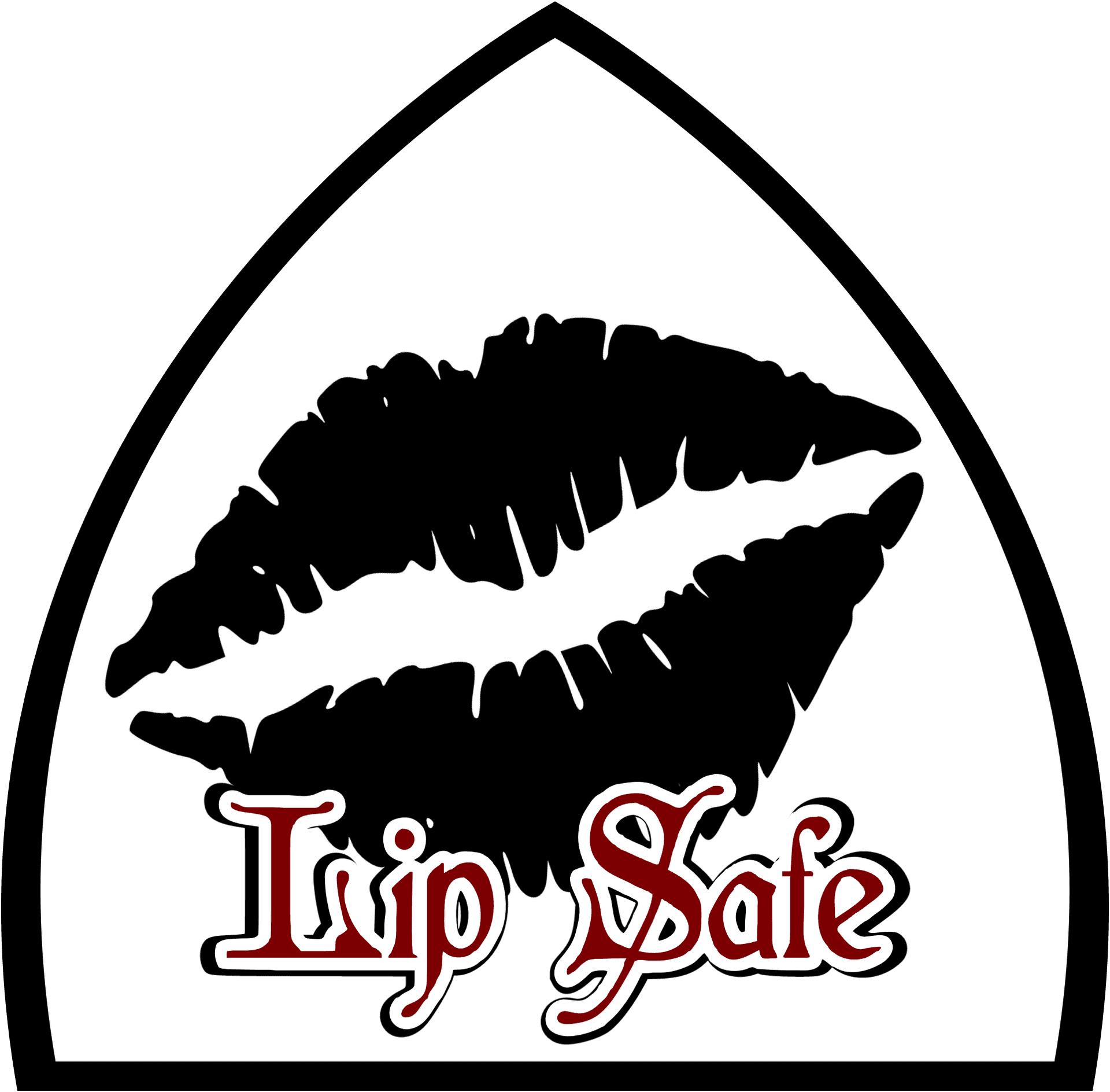 Blackand White Lip Print Logo PNG Image