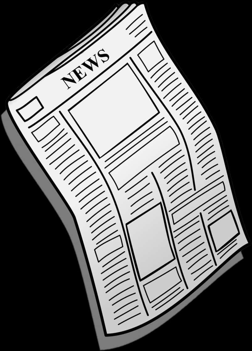 Blackand White Newspaper Graphic PNG Image