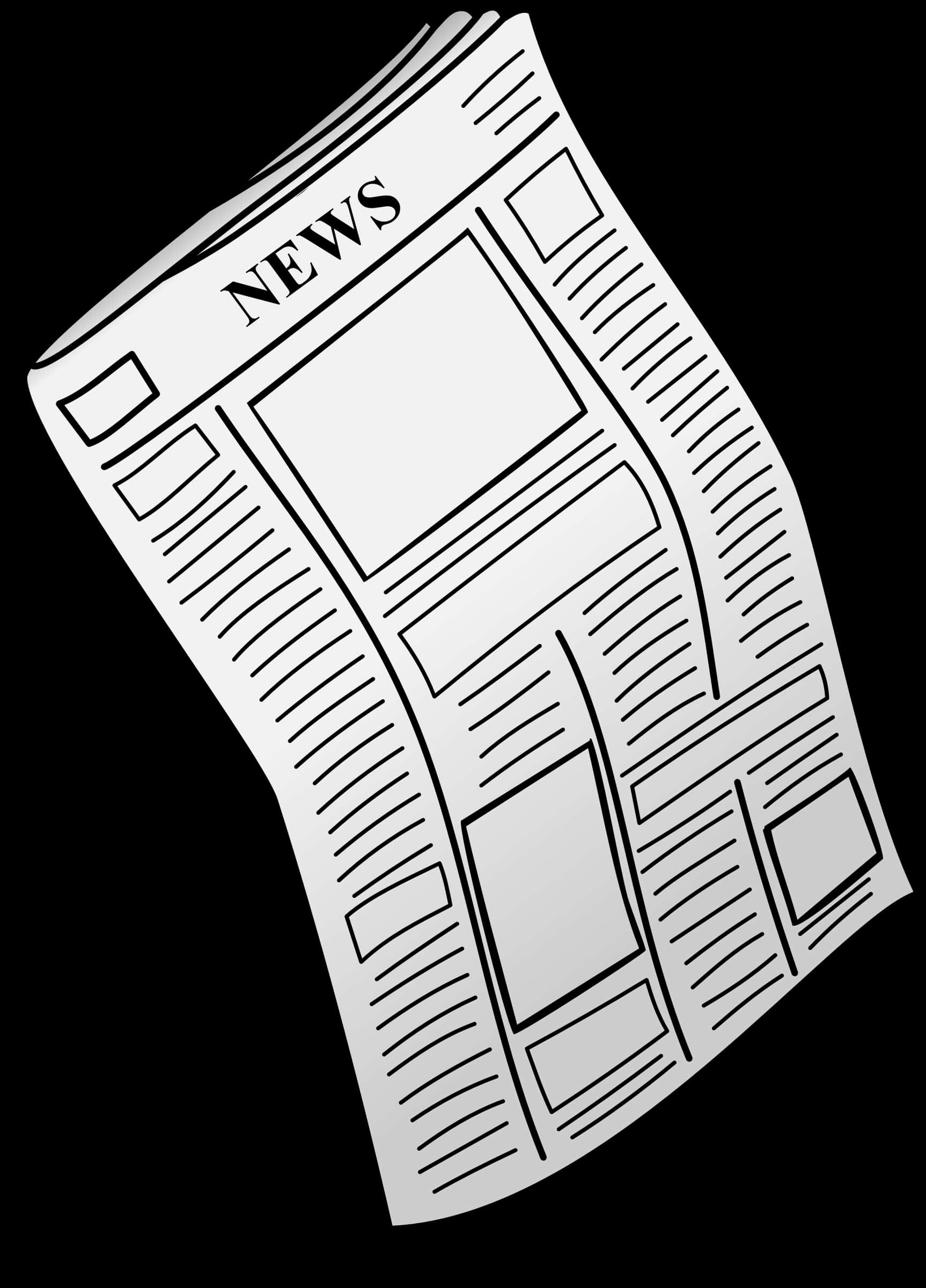 Blackand White Newsprint Graphic PNG Image