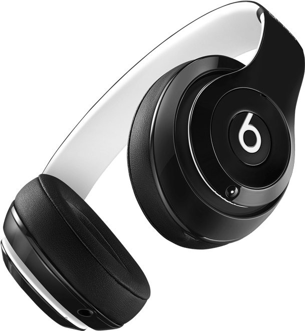 Blackand White Over Ear Headphones PNG Image