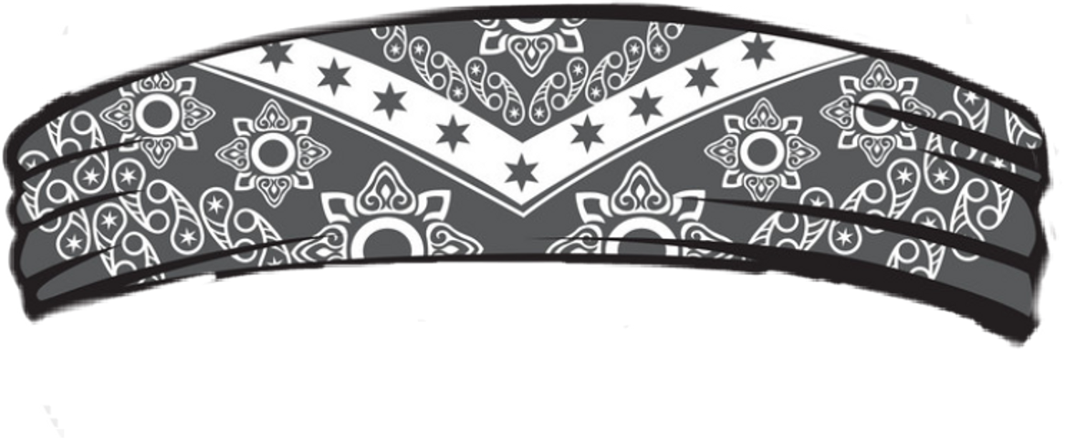 Blackand White Paisley Bandana Design PNG Image