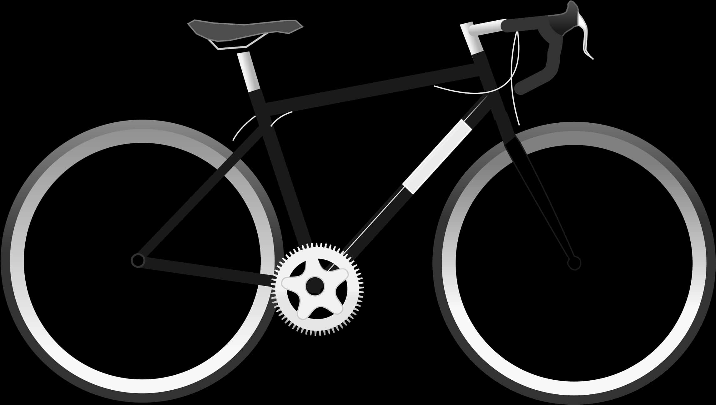 Blackand White Road Bike Vector PNG Image