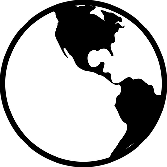 Blackand White Silhouetteof Earth PNG Image