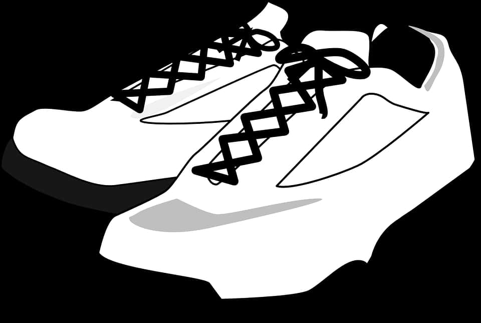 Blackand White Sneakers Vector PNG Image