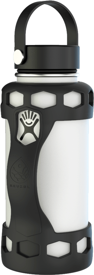 Blackand White Sports Water Bottle PNG Image