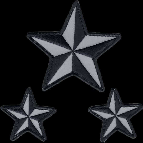 Blackand White Star Patches PNG Image