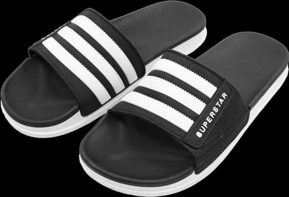 Blackand White Striped Slides PNG Image