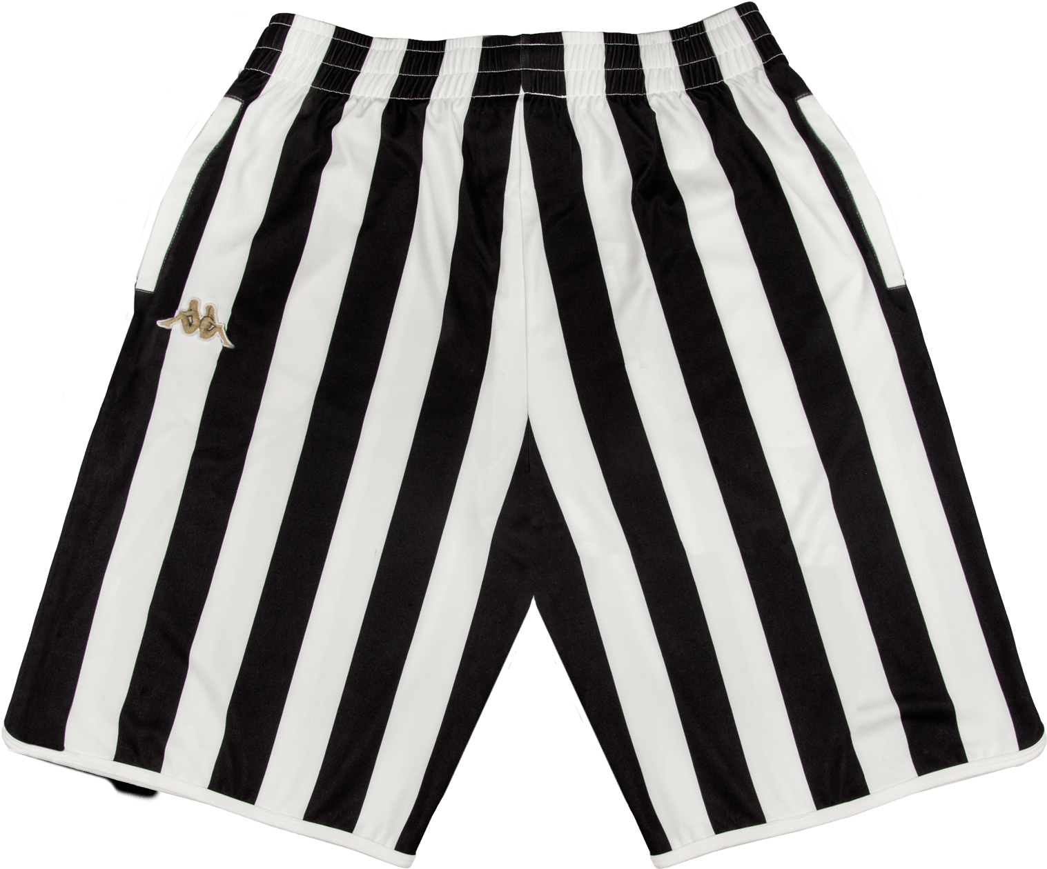 Blackand White Striped Sports Shorts PNG Image