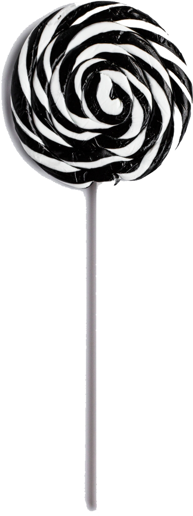 Blackand White Swirl Lollipop PNG Image