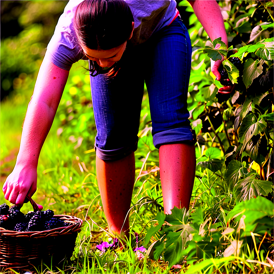 Blackberry Picking Png Qis38 PNG Image