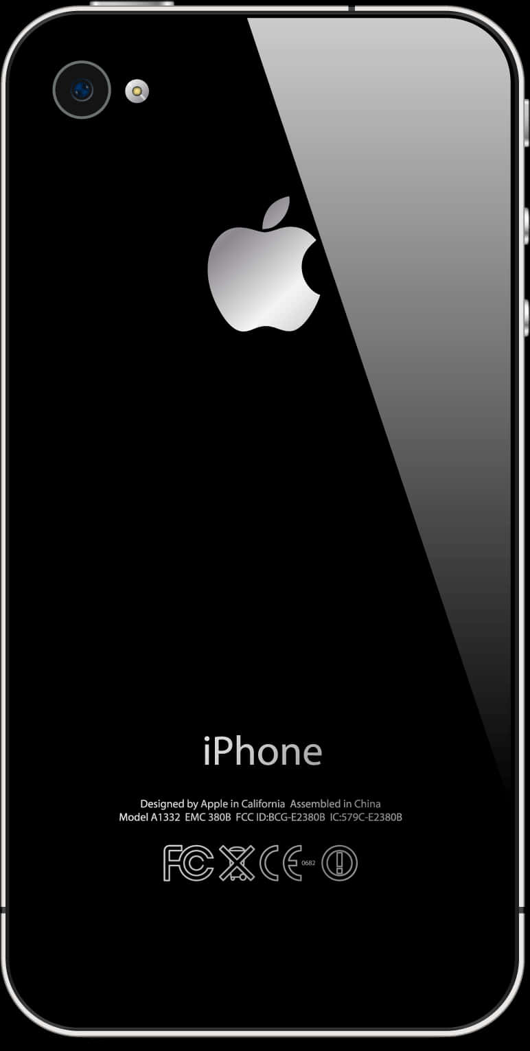 Blacki Phone Back View PNG Image