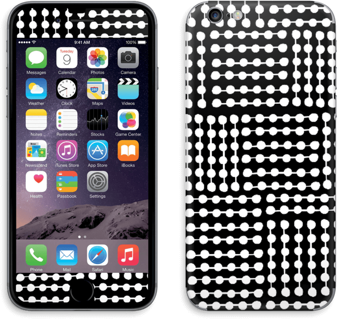 Blacki Phonewith Dotted Case PNG Image