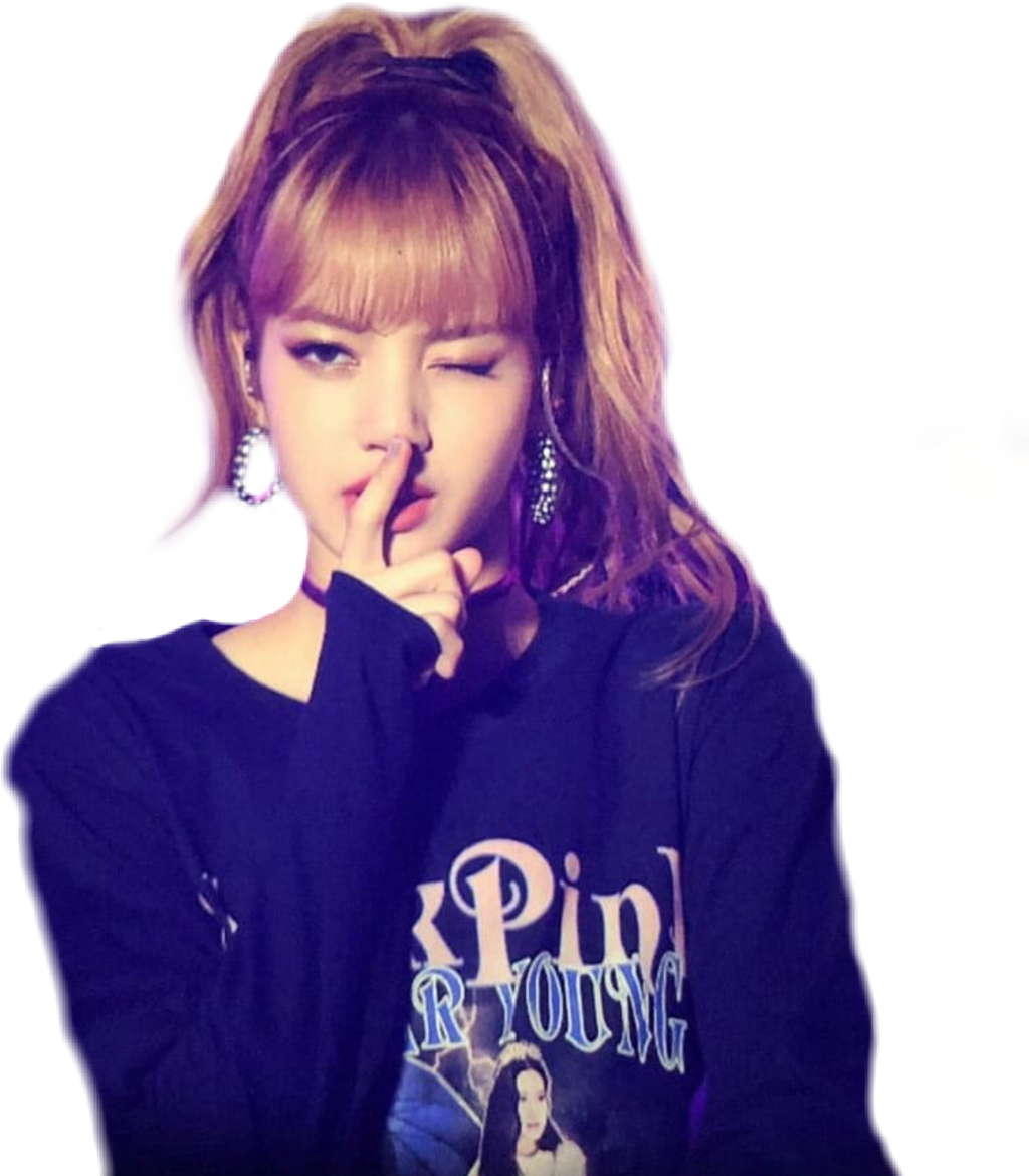 Blackpink Member Silent Gesture PNG Image