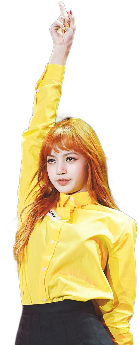 Blackpink Member Yellow Blouse Pose PNG Image