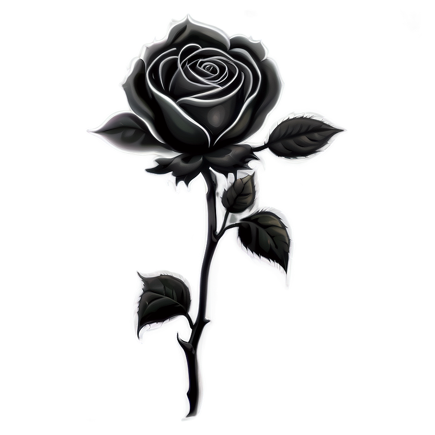 Blackwork Rose Tattoo Artwork Png Fyk41 PNG Image