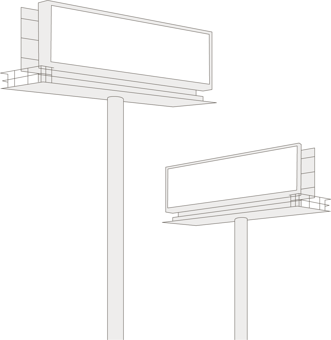 Blank Billboard Structures PNG Image