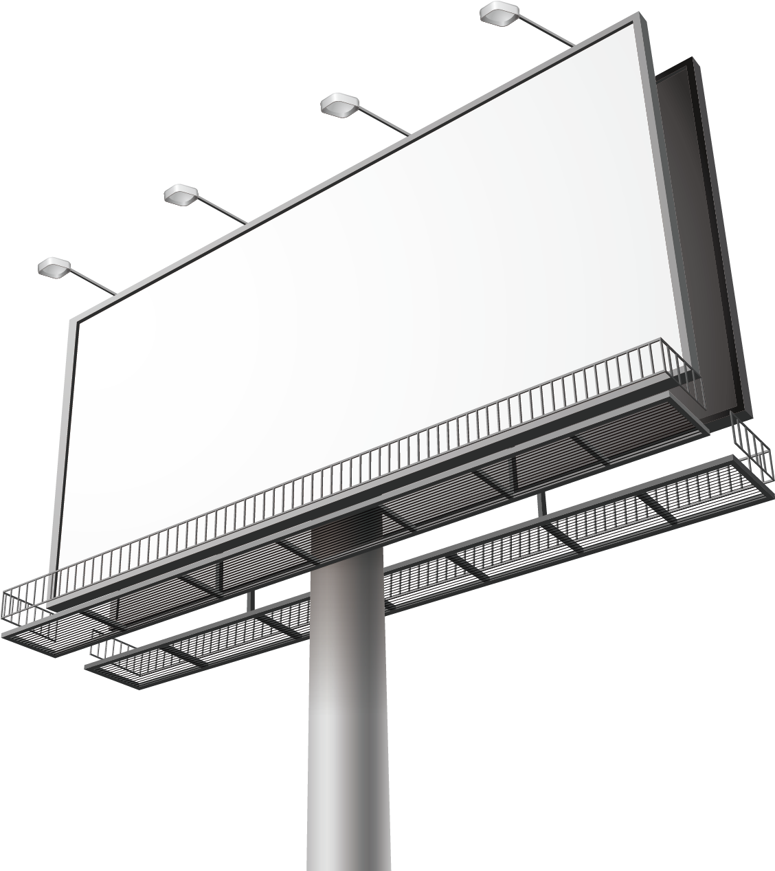 Blank Billboardat Dusk PNG Image