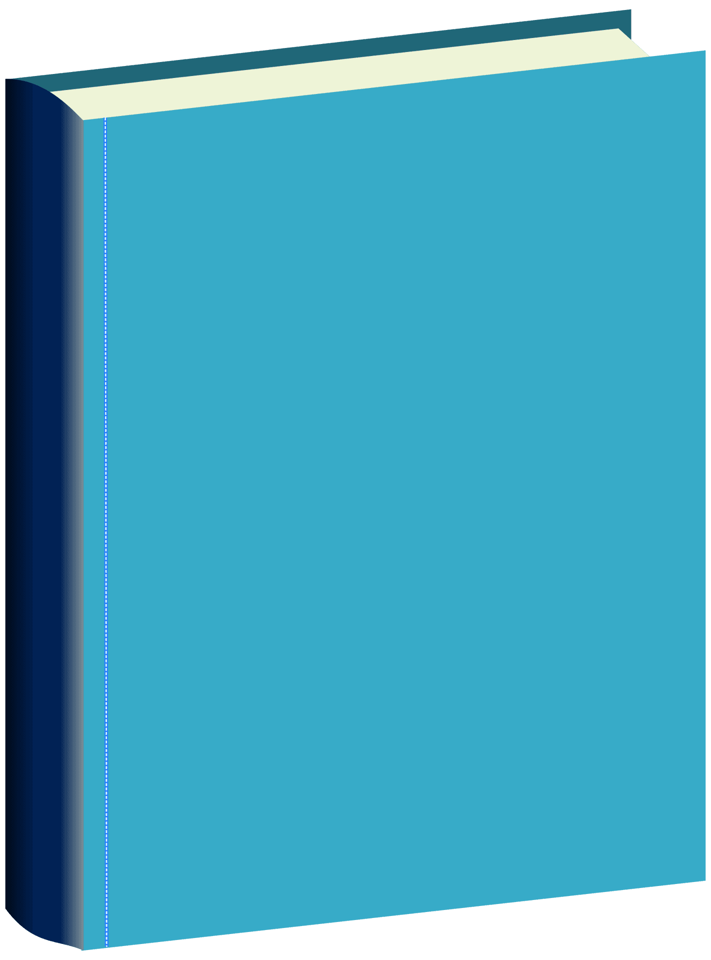 Blank Blue Book Cover Standing PNG Image