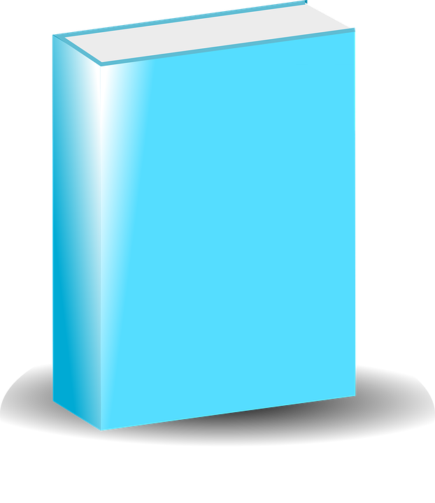 Blank Blue Book Cover Standing PNG Image