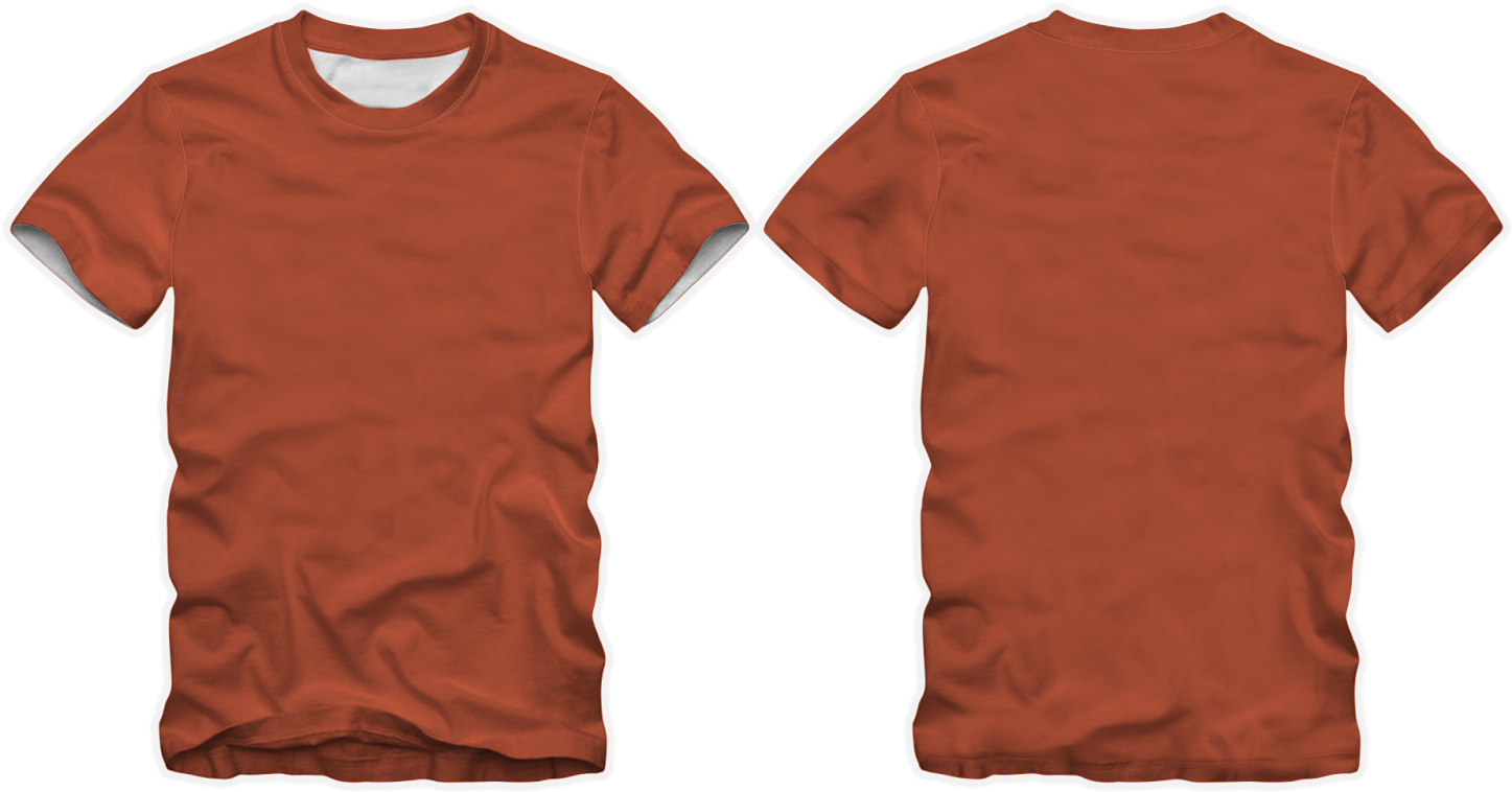 Blank Brown T Shirt Template Front Back PNG Image