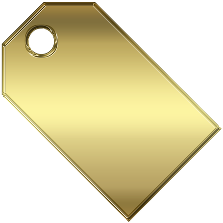 Blank Gold Price Tag PNG Image