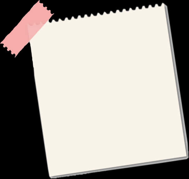 Blank Note Paperwith Pink Tape PNG Image