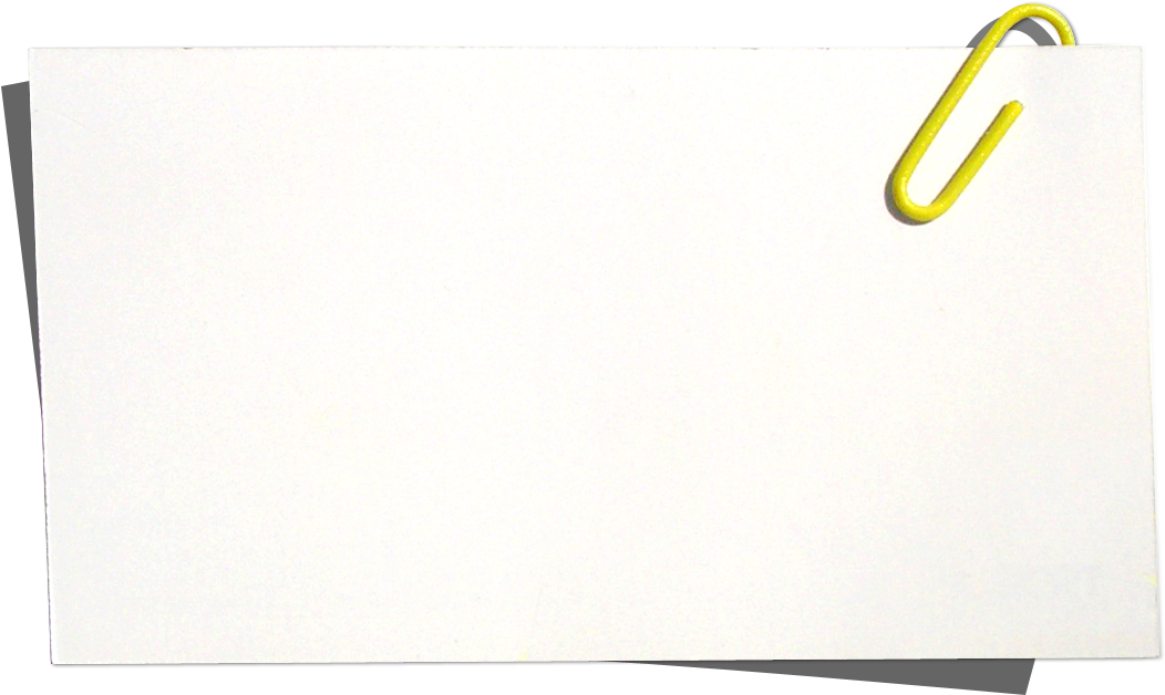 Blank Note Paperwith Yellow Paperclip PNG Image