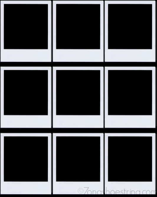 Blank Polaroid Frames Array PNG Image