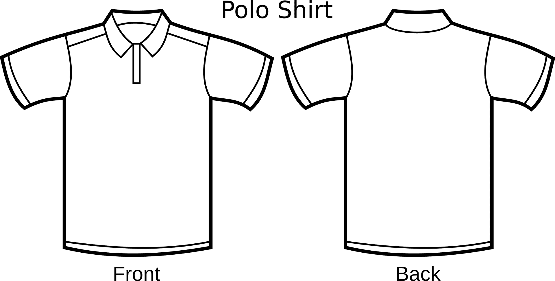 Blank Polo Shirt Template Front Back PNG Image