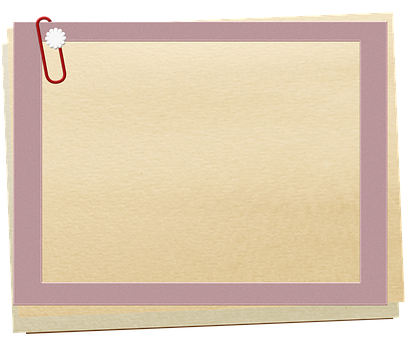 Blank Scrapbook Pagewith Clip PNG Image