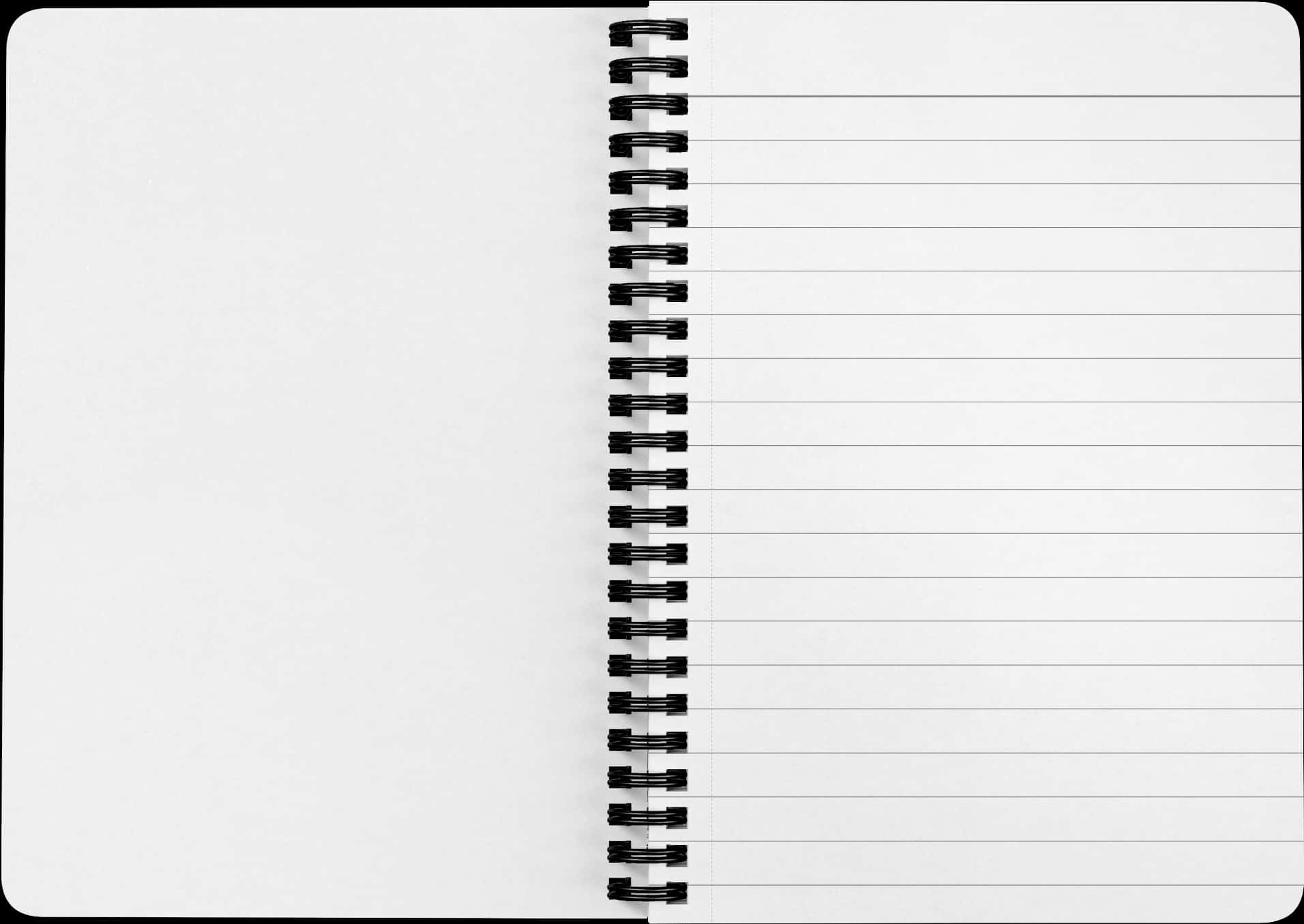 Blank Spiral Notebook Page PNG Image