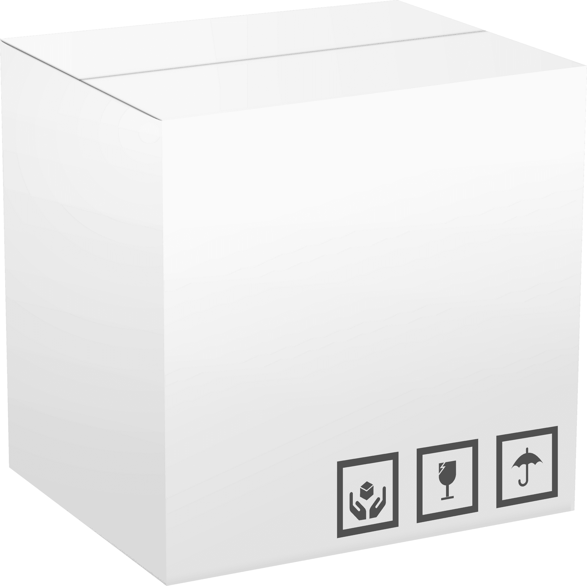 Blank White Shipping Box PNG Image